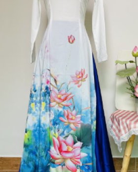 Áo dài vẽ họa tiết